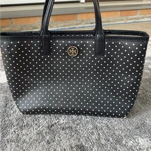 Tory Burch Black and White Polka Dot Tote